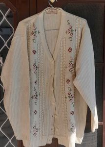 Vintage Floral Embroidered Cardigan