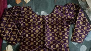 Elegant Purple Kurta Set with Golden Print