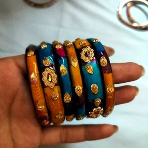 Bangles Set / Chudi Set Of 2 Kada Bangle And 4 Small Bangles