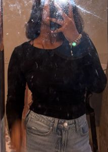 Black Ruched Full Sleeve Top 🖤