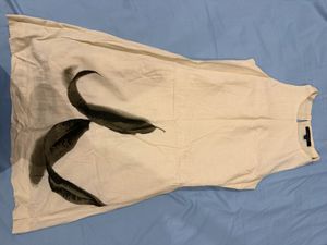 Cream Leaf Print Sleeveless Dress