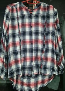 DNMX - Cozy Plaid Button-Up Shirt