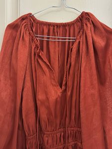 Elegant Rust Colored Midi Dress