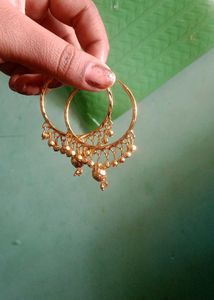 Elegant Gold Jhumka Hoop Earrings