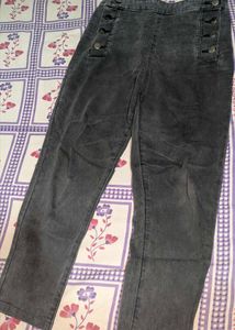 Tokyo Talkies Charcoal Black High-Waist Straight