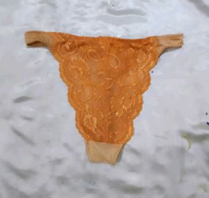 Orange Lace Thong Panty