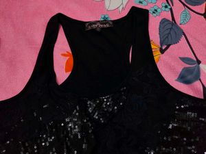 Sparkly Black Racerback Tank Top