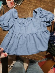 SALE!! Cute Puff Sleeve Babydoll Top
