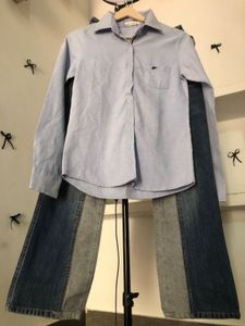 Light Blue Collared Shirt🕶️👜