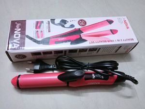 Nova Hair Straightener 2 In 1 Pink Colour