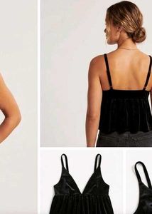Velvet V-Neck Peplum Top