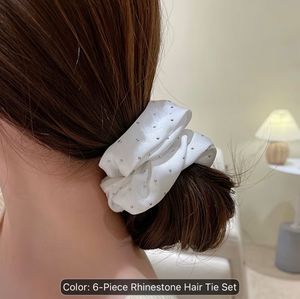 Set of 6 Sparkly Satin Scrunchies