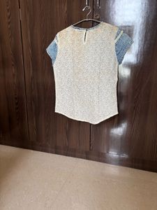 Denim &amp; Lace Top