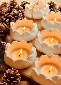 Lotus Shaped Ceramic Tealight Holders