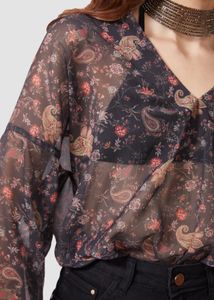 Floral Print Sheer Top