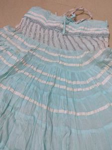 Flowy Sky Blue Ethnic Skirt