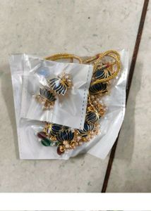 Blue Lotus Necklace and Earring Set