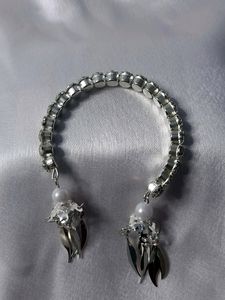 Latkan stone with bracelet silver colour
