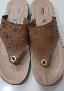 Bata DLITE Brown Cutout Sandals