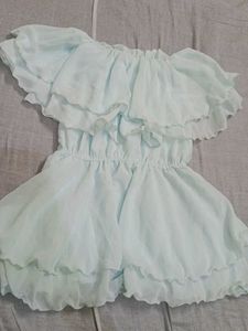Light Blue Ruffled Romper