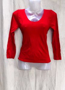 Red Long Sleeve Top