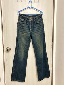 Retro Dark Blue Copper Wash Denim Jeans