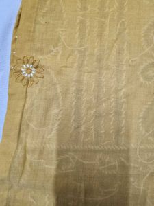 Mustard Yellow Embroidered Kurti