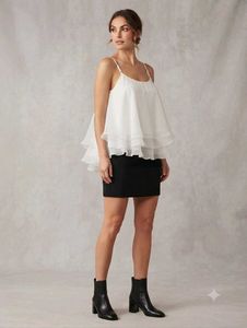 Elegant White Layered Camisole Top
