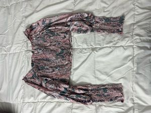 Pink Paisley Print Long Sleeve Top