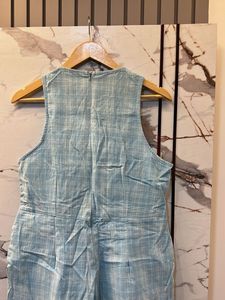 Light Blue Plaid Jumpsuit, Bust- 36/38