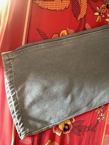 Wide Leg Grey Denim Jeans