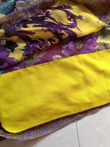 Vibrant Yellow Floral Saree