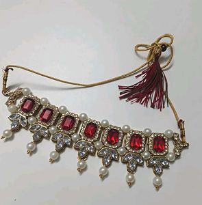 Stunning Red &amp; Pearl Necklace Set