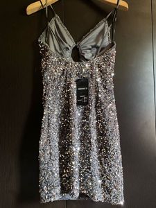 ✨ Forever 21 Grey-Blue Velvet Sequin Dress