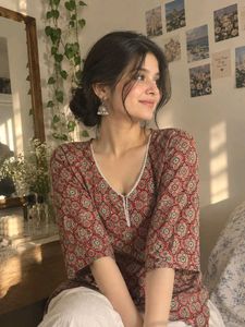 Bohemian Red Printed Kurta