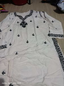 White Embroidered Kurta Set