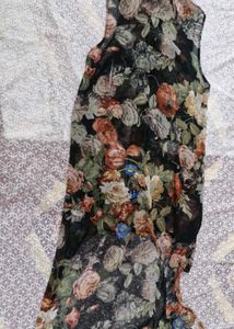 Floral Print sheer  High-Low Dress