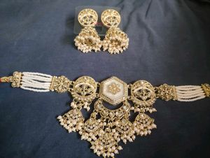 Elegant Pearl & Gold Choker Set