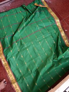 Elegant Green Saree with Gold Border
