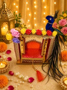 Exquisite Peacock Jhula for Laddu Gopal