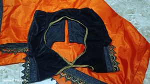 Orange Saree with Black Lace