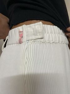 Elegant Pleated White Trousers