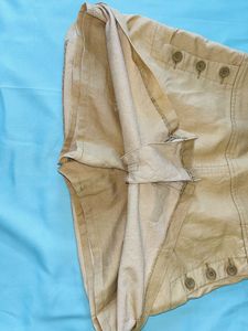 Tan Button-Accent A-Line Skort