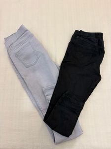combo of 2 jeggings black and grey
