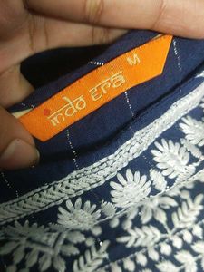 Elegant Navy Blue Embroidered Kurta