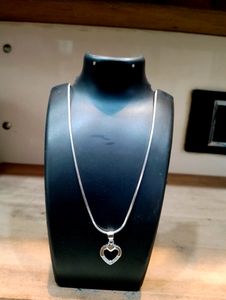 Heart Shape Chain Pandent Pure Silver 925