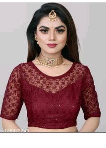 Maroon Net Blouse