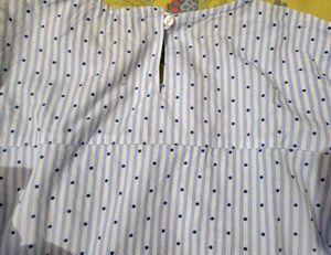 Blue Striped Ruffled Top