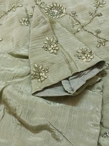 Elegant Embroidered Green Saree