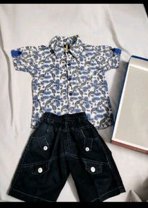 Paisley Print Shirt &amp; Shorts Set for Boys